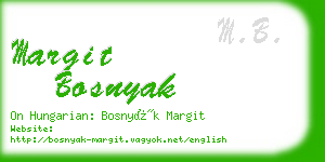 margit bosnyak business card